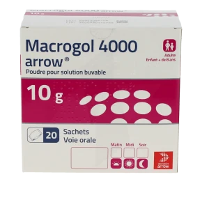 Macrogol 4000 Arrow 10 G, Poudre Pour Solution Buvable En Sachet