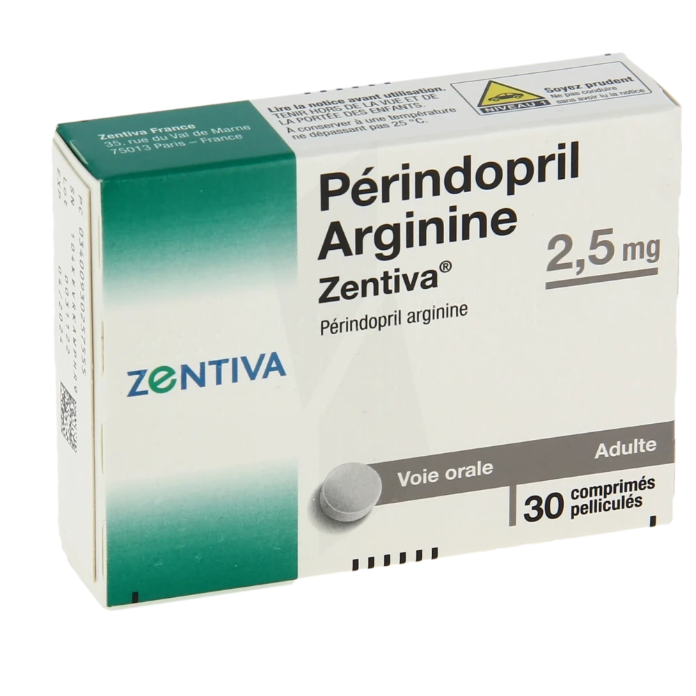 Perindopril Arginine Zentiva 2,5 Mg, Comprimé Pelliculé