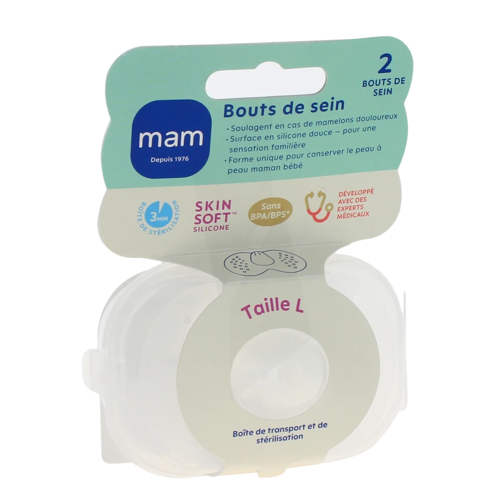 Mam Bout Sein Silicone + BoÎte StÉrilisation L Boîte De 2
