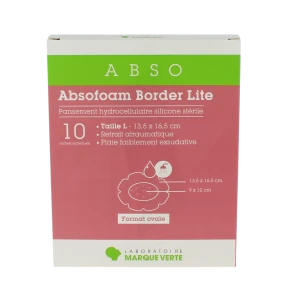 Absofoam Border Lite Pans Hydrocellulaire Ovale 13,5x16,5cm B/10