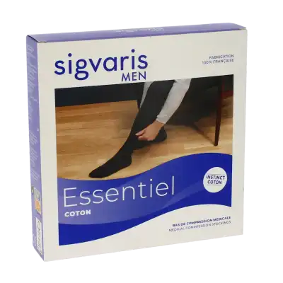 Sigvaris Essentiel Coton Bas Auto-fixants  Homme Classe 2 Sable Medium Normal à Égletons