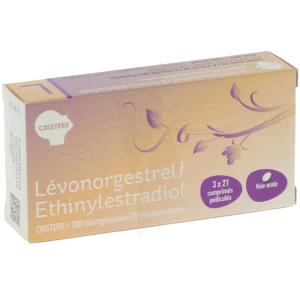 Levonorgestrel/ethinylestradiol Cristers 100 Microgrammes/20 Microgrammes, Comprimé Pelliculé