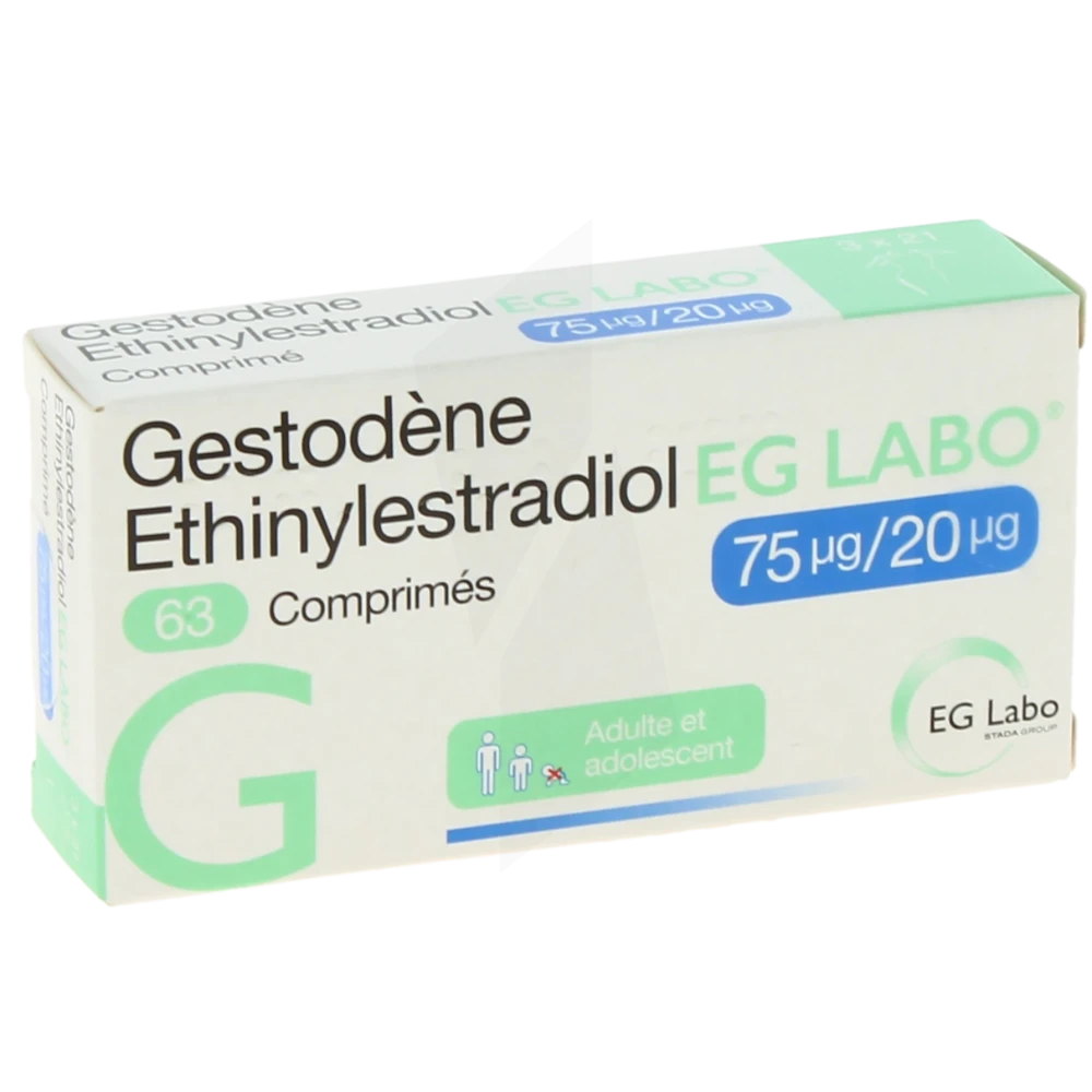 Gestodene/ethinylestradiol Eg Labo 75 µg/20 µg Cpr 3plq/21