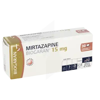 Mirtazapine Biogaran 15 Mg, Comprimé Orodispersible à Seysses