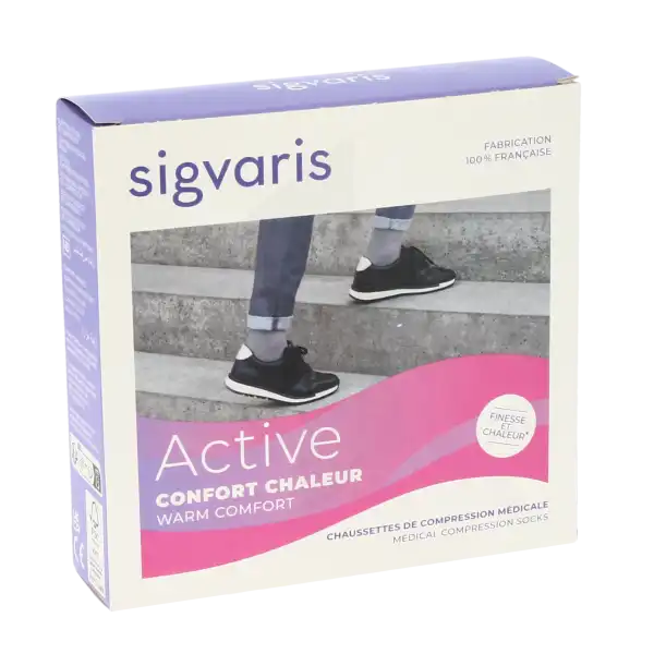 Sigvaris Active Confort Chaleur Soyance Chaussette Classe 2 Femme Plume Normal M