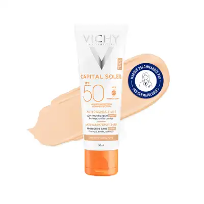 Vichy Capital Soleil Soin Anti-tâches Teintée Spf50+ Tube/50ml à MARIGNANE