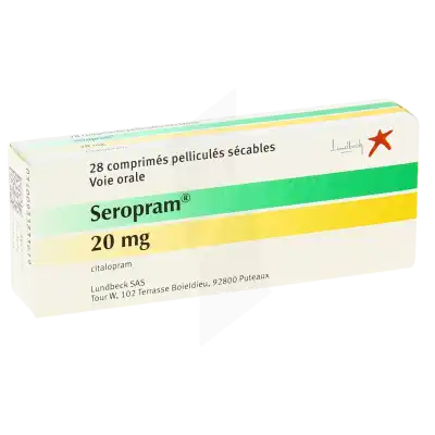 Seropram 20 Mg, Comprimé Pelliculé Sécable à MERINCHAL