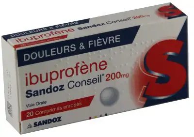 IBUPROFENE SANDOZ CONSEIL 200 mg, comprimé enrobé