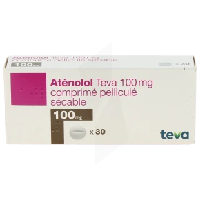 Atenolol Teva 100 Mg, Comprimé Pelliculé Sécable