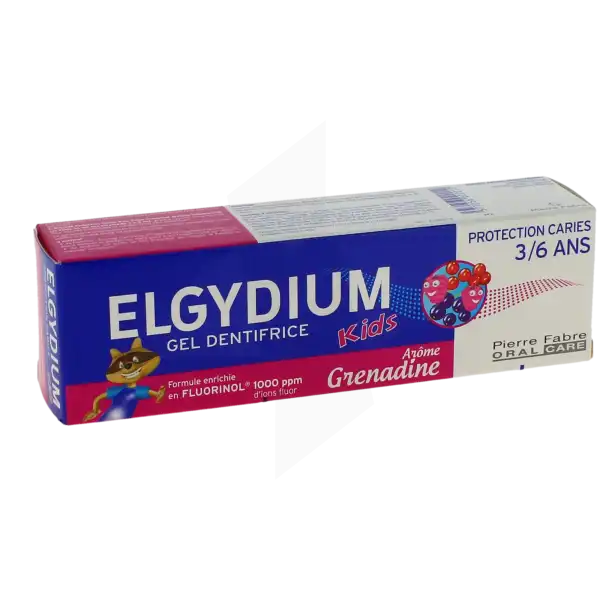 Elgydium Dentifrice Kids 2/6 Ans Grenadine Protection Caries Tube 50ml