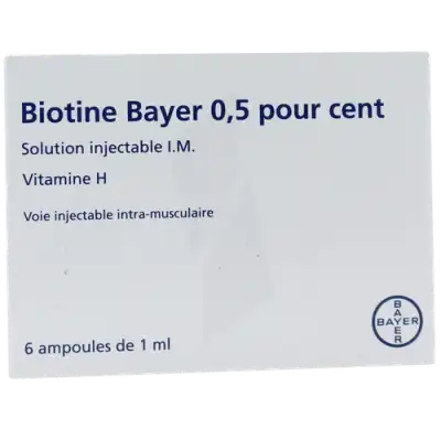 Biotine Bayer 0,5 Pour Cent, Solution Injectable I.m. à Blere