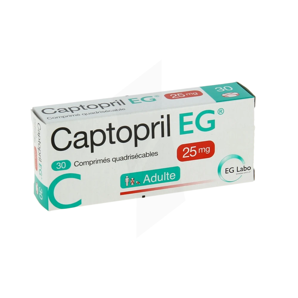 Captopril Eg 25 Mg, Comprimé Quadrisécable