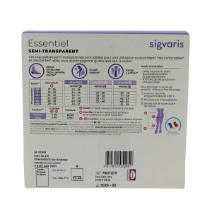 Sigvaris Essentiel Diaphane Semi-transparent Chaussette Classe 3 Femme Noir Normal S