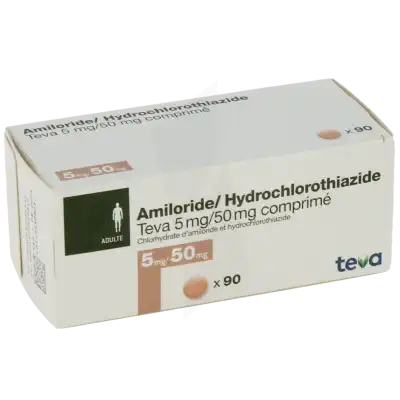 Amiloride Hydrochlorothiazide Teva 5 Mg/50 Mg, Comprimé à SAINT-SAENS