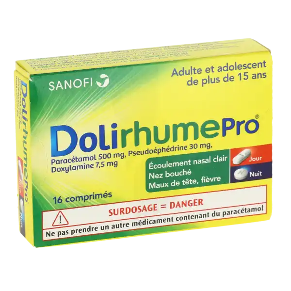 Dolirhumepro Paracetamol, Pseudoephedrine Et Doxylamine, Comprimé