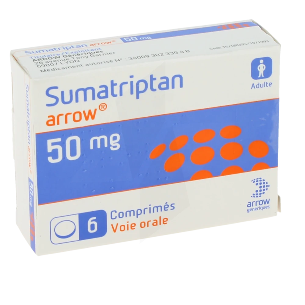 Sumatriptan Arrow 50 Mg, Comprimé