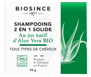 Biosince 1975 Shampooing 2 En 1 Solide Aloé Vera Bio 55g
