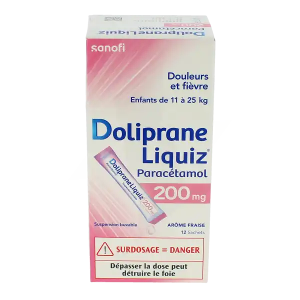 Dolipraneliquiz 200 Mg, Suspension Buvable En Sachet