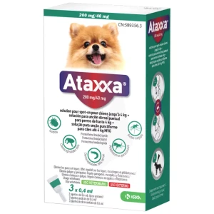 Ataxxa 200 Mg/40 Mg Solution Pour Spot-on Pour Chiens Jusqu’a 4 Kg, Solution Pour Spot-on