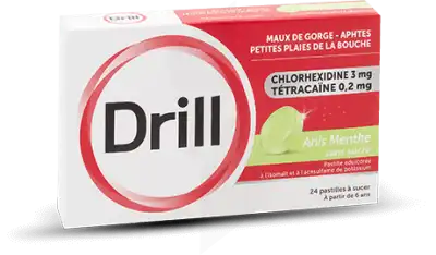 Drill Pastilles Sans Sucre Anis/menthe édulcorée à L'isomalt Et à L'acésulfame Potas Plq/24 à TOURS