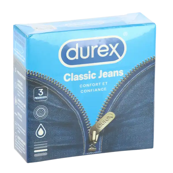 Durex Classic Jeans Préservatif Avec Réservoir Pochette/3