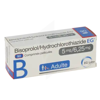 Bisoprolol/hydrochlorothiazide Eg 5 Mg/6,25 Mg, Comprimé Pelliculé à NOROY-LE-BOURG