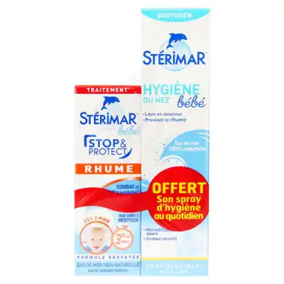 Stérimar Stop & Protect Solution Nasale Bébé Rhume Fl Pulv/15ml + Hygiène Du Nez Bébé 50ml à Meaux