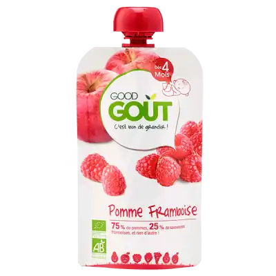 Good Goût Alimentation Infantile Pomme Framboise Gourde/120g à MONTEUX