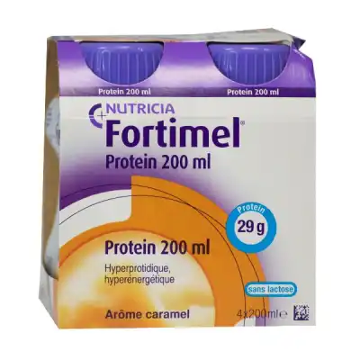 Fortimel Protein Nutriment Caramel 4 Bouteilles/200ml à BARCARÈS (LE)