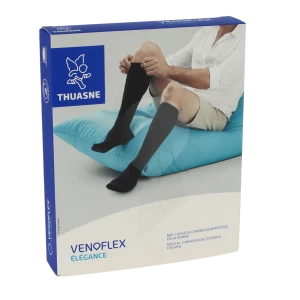 Venoflex Elegance 3 Bas Cuisse Antiglisse Homme Noir T3l