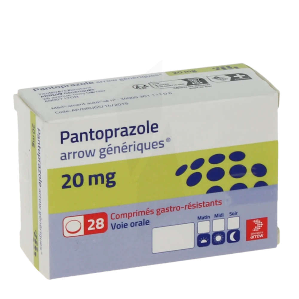 Pantoprazole Arrow Generiques 20 Mg, Comprimé Gastro-résistant