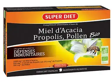Superdiet Miel Propolis Pollen Bio Solution Buvable 20 Ampoules/15ml à Narbonne