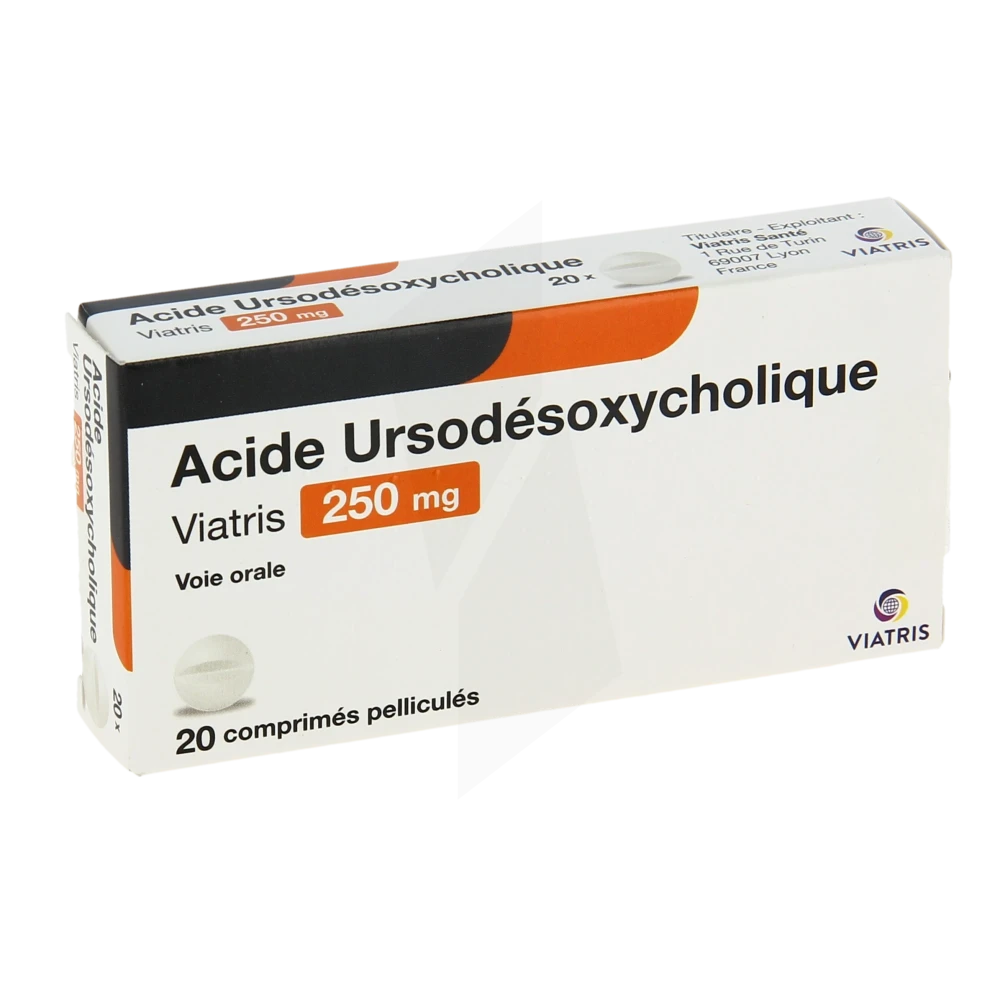 Acide Ursodesoxycholique Viatris 250 Mg, Comprimé Pelliculé