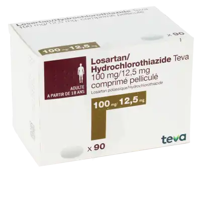 Losartan/hydrochlorothiazide Teva 100 Mg/12,5 Mg, Comprimé Pelliculé à TOULOUSE