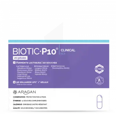 Aragan Probiotic P10 Clinical Gélules B/20 à CHÂLONS-EN-CHAMPAGNE