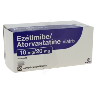 Ezetimibe/atorvastatine Viatris 10 Mg/20 Mg Cpr Pell Plq/90