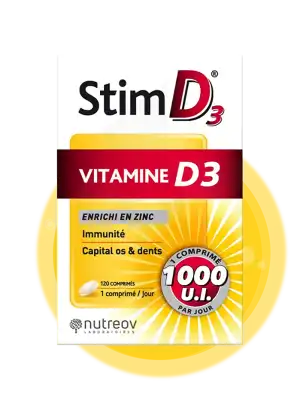 Nutreov Stim D3 Vitamine D3 Comprimés B/120 à  NICE