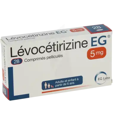 Levocetirizine Eg 5 Mg, Comprimé Pelliculé à MERINCHAL