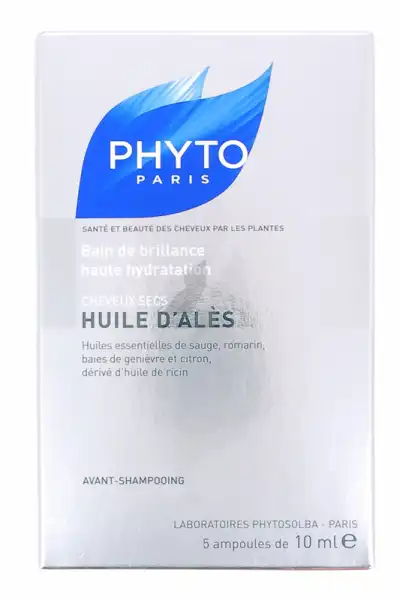 Huile D'ales Bain Brillance Haute Hydratation Phyto 10ml X 5 Cheveux Secs