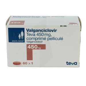 Valganciclovir Teva 450 Mg, Comprimé Pelliculé