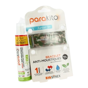 Parakito Bracelet Anti-moustique Junior Camouflage +spray Offert 30ml