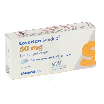 Losartan Sandoz 50 Mg, Comprimé Pelliculé Sécable à Bordeaux
