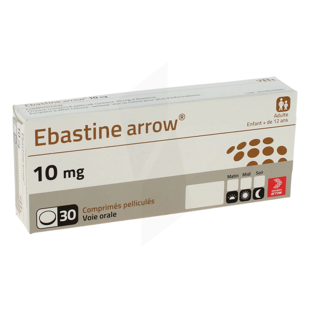 Ebastine Arrow 10 Mg, Comprimé Pelliculé
