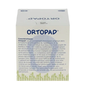 Ortopad Pansement Ophtalmique Junior Blanc B/50