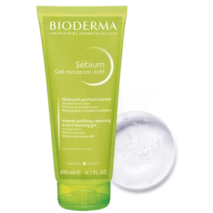 Bioderma Sébium Gel Moussant Actif Nettoyant Anti-imperfections Peau Grasse 200ml