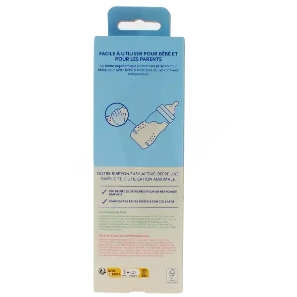 Mam Biberon Easy Active 2ème âge + 6 Mois 330 Ml Bleu Fonce