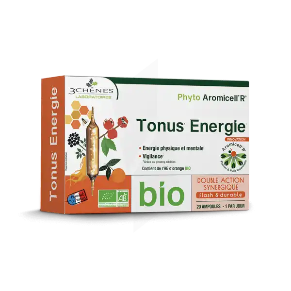 Phyto Aromicell'r Tonus Energie Solution Buvable Bio 20 Ampoules /10ml