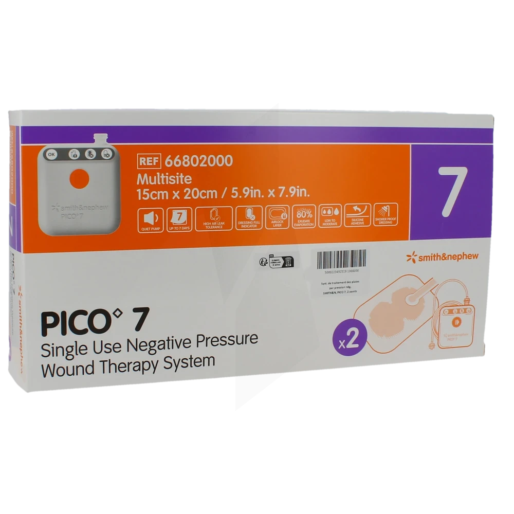 Pico 7 Multisite Systhème De Traitement Des Plaies 15x20cm B/2