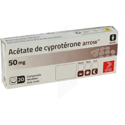 ACETATE DE CYPROTERONE ARROW 50 mg, comprimé sécable