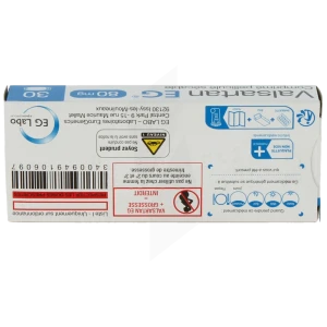Valsartan Eg 80 Mg, Comprimé Pelliculé Sécable